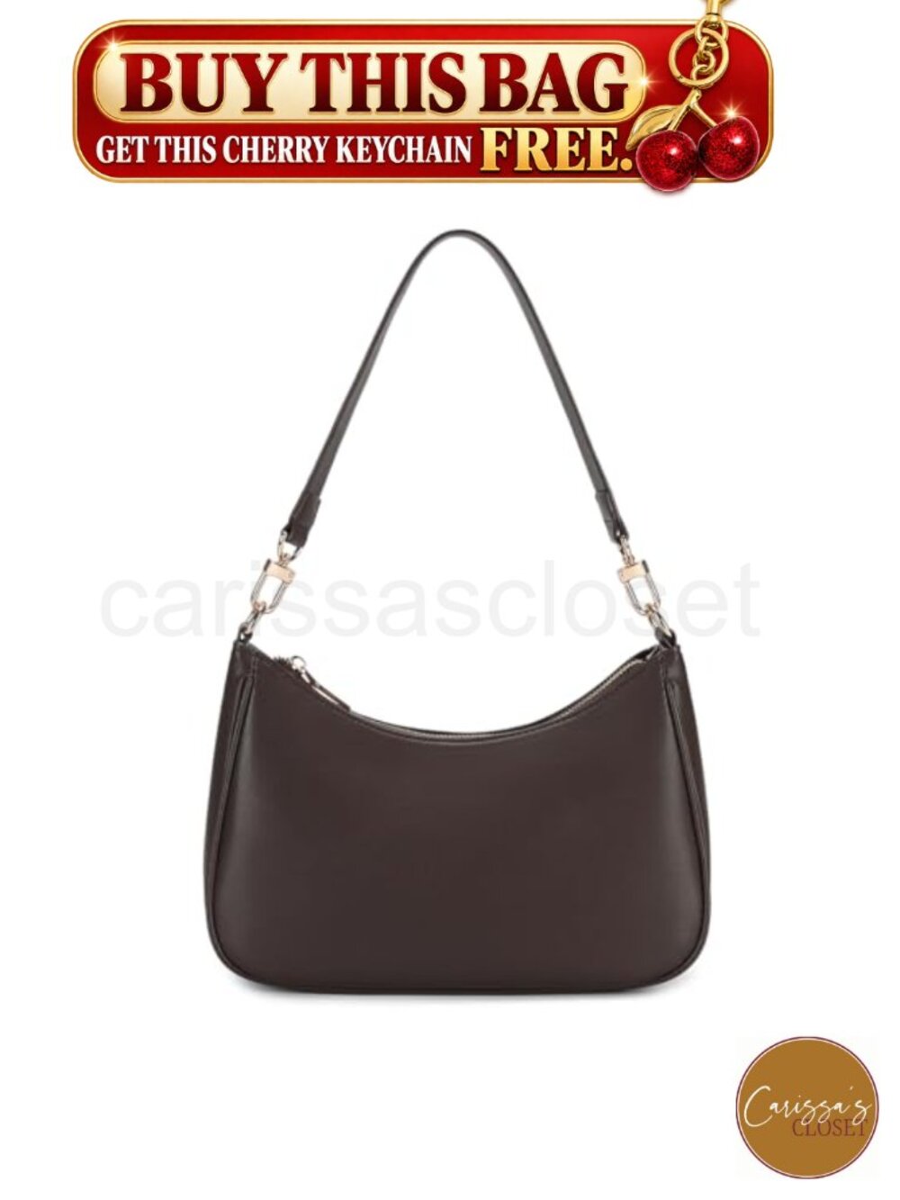 ✨ Cute Hobo Tote Shoulder Bag Mini Clutch Purse Vegan PU Leather Zipper Women